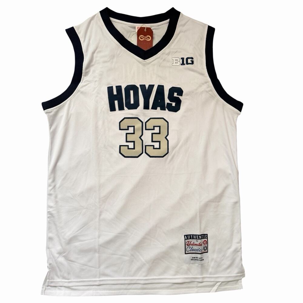 PATRICK EWING Georgetown Hoyas #33 Basketball Jersey Mens Size XL New